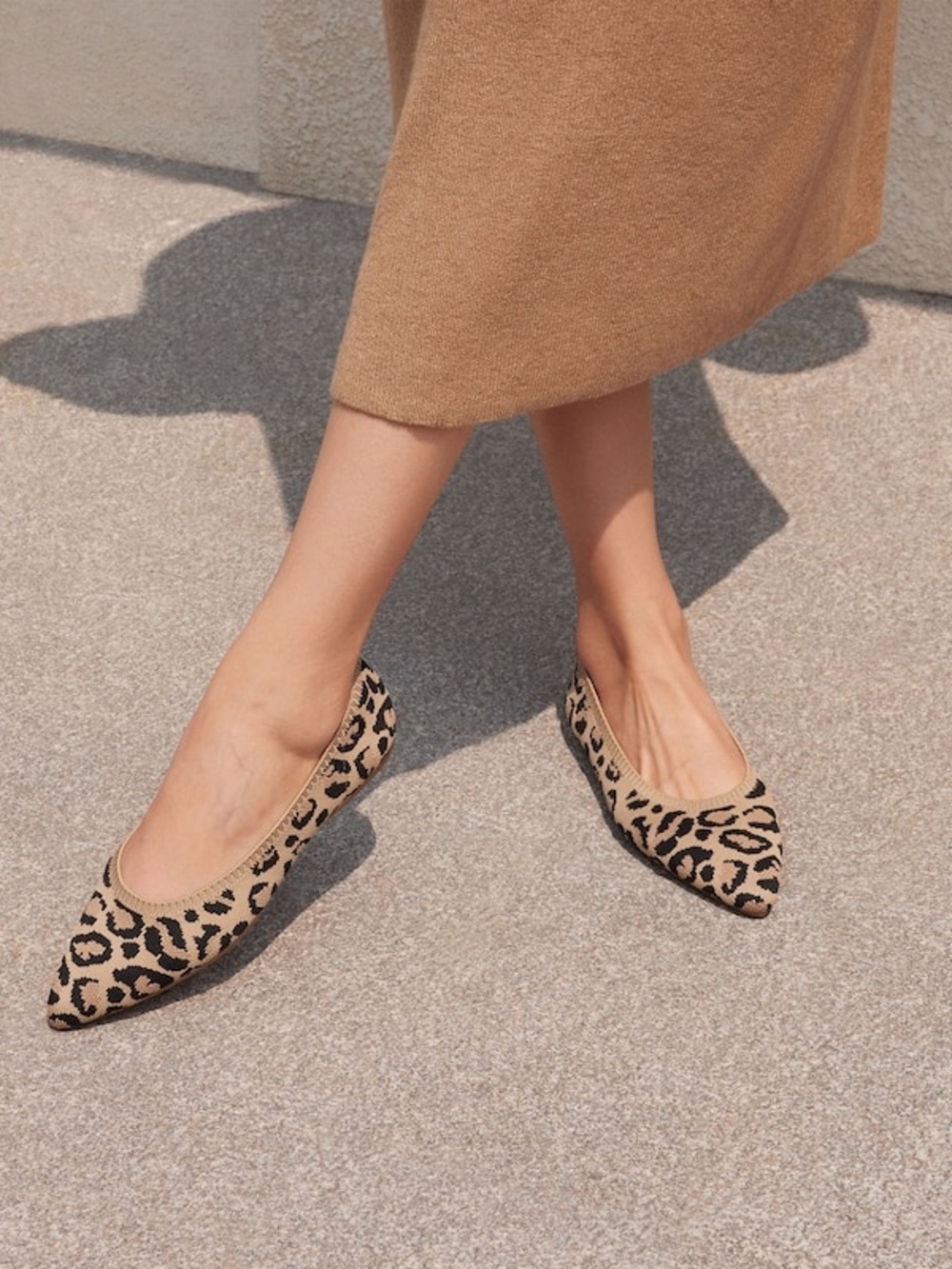 Vivaia Pointed-Toe Ballet Flats (Aria 5°) Dark Leopard 9.5